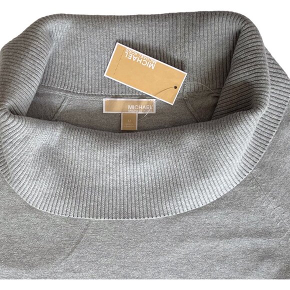 Michael Kors Cowl-Neck Heather Gray Knit sweater top - Size S - Picture 7 of 9